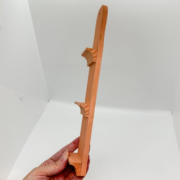 Vintage Wood Mini Trinket Shelf Set Peach Wall Hanging Cottagecore Country - Picture 4 of 5